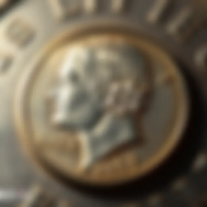 A close-up view of a 1971 half dollar coin without a mint mark, showing the front and back designs.