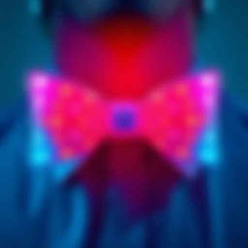 A 3D-printed bowtie designed for clear communication, featuring advanced technology for the deaf community.