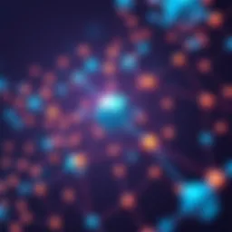 A visual representation of DTC's tokenization service integrating with the Stellar blockchain, showing interconnected nodes symbolizing multi-chain connectivity.