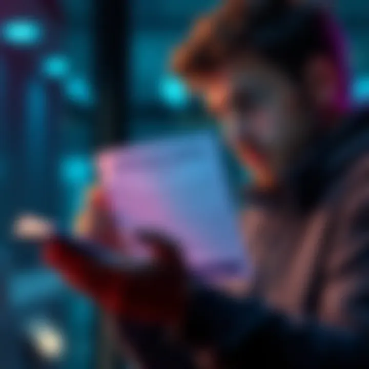 Person looking at a closed account notice Individual reading a notice about account closure with a concerned expression