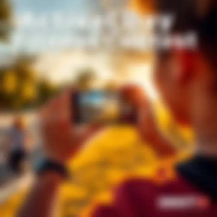 A person taking a photo while exercising outdoors, capturing their active lifestyle for a contest.