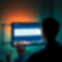 A person looking frustrated at a computer screen showing an error message for ads not loading