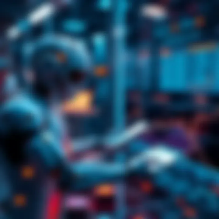 AI agent processing payment An AI agent managing a Lightning payment transaction through a digital interface, showcasing a seamless interaction between technology and finance.