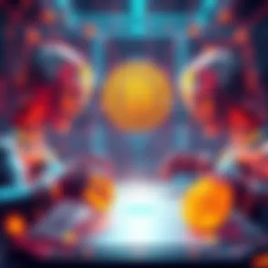 Illustration of AI agents exchanging Bitcoin through a digital network without human involvement
