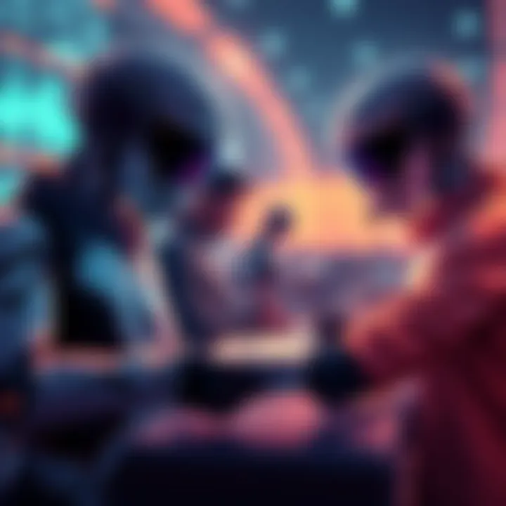 An illustration of AI agents handling Ethereum wallets, with digital transactions being signed in the background.