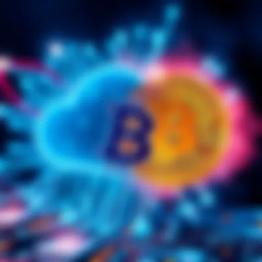 A graphic showing a cloud computing symbol alongside a Bitcoin logo, highlighting a potential conflict between AI technology and Bitcoin's security.