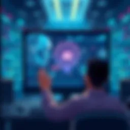 A person pondering over a computer screen displaying AI graphics, symbolizing the discussion on AI authenticity.