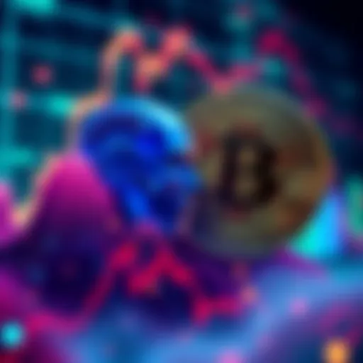 A graphic showing rising AI stocks alongside a cautious Bitcoin symbol, illustrating market trends in 2026.