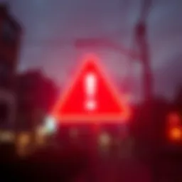 A bright red alert sign with an exclamation mark, symbolizing upcoming changes and the need for vigilance.
