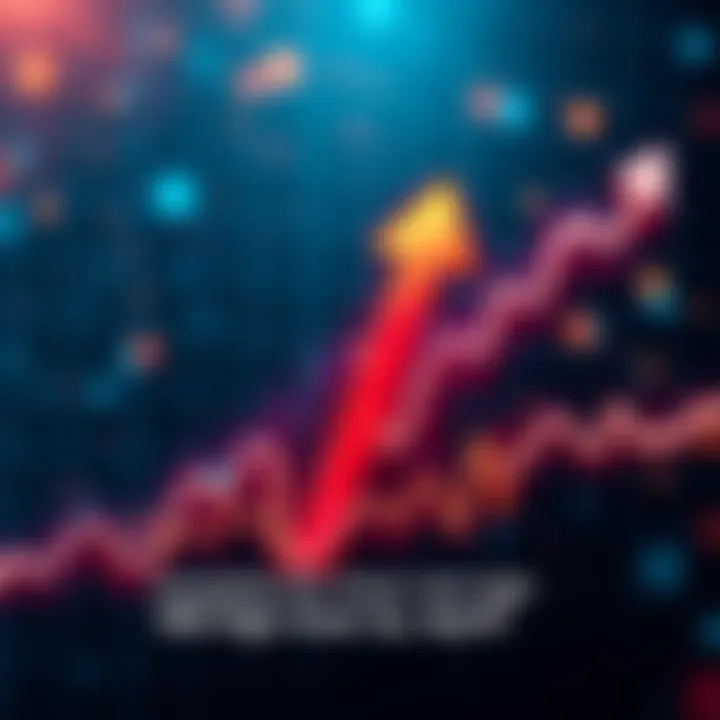 Graph showing rising trends in Algo's performance with a bright upward arrow and financial symbols