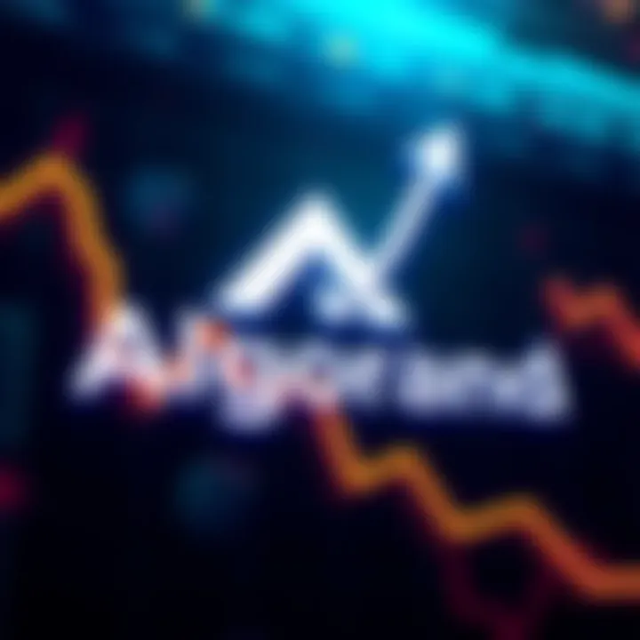 Algorand logo with an upward trending graph symbolizing market growth