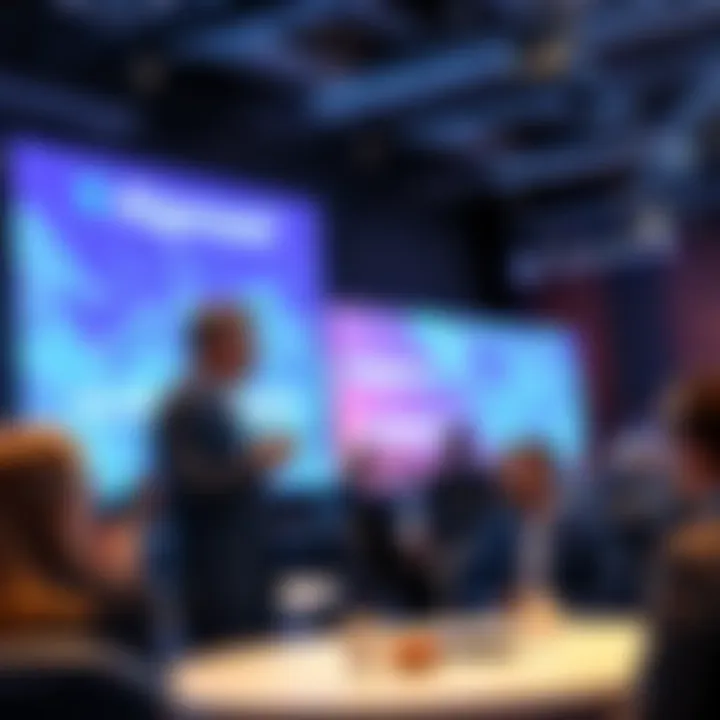 Algorand CEO speaking at a conference about how blockchain will change traditional finance