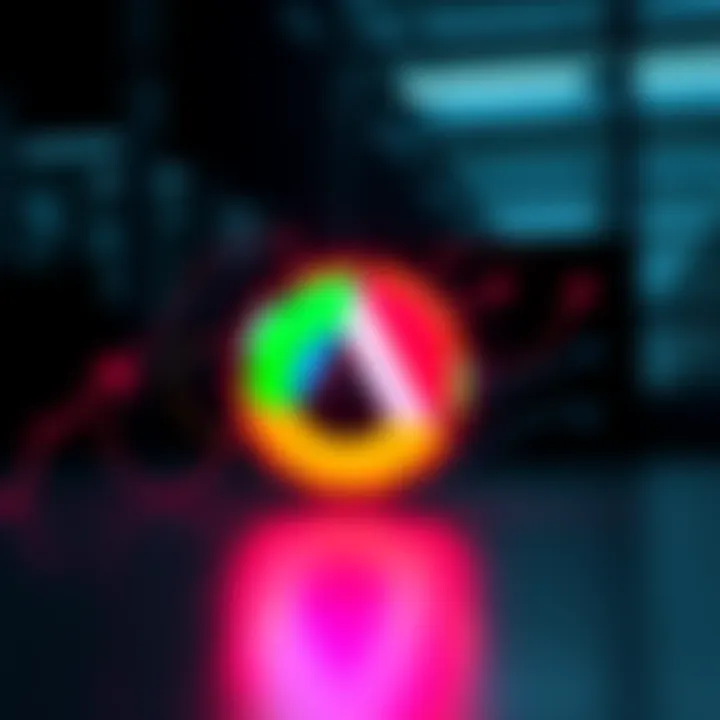 The Algorand logo surrounded by bright colors representing Google, symbolizing growth and rising interest.