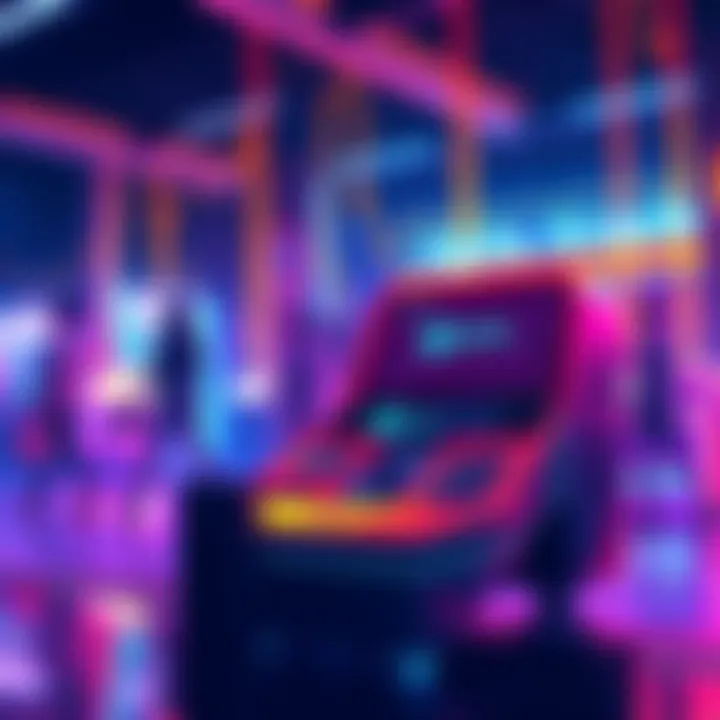 Vibrant representation of a digital market platform celebrating success in trading volume