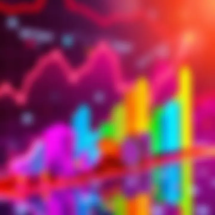 A colorful chart showing the growth of various altcoins with upward trends