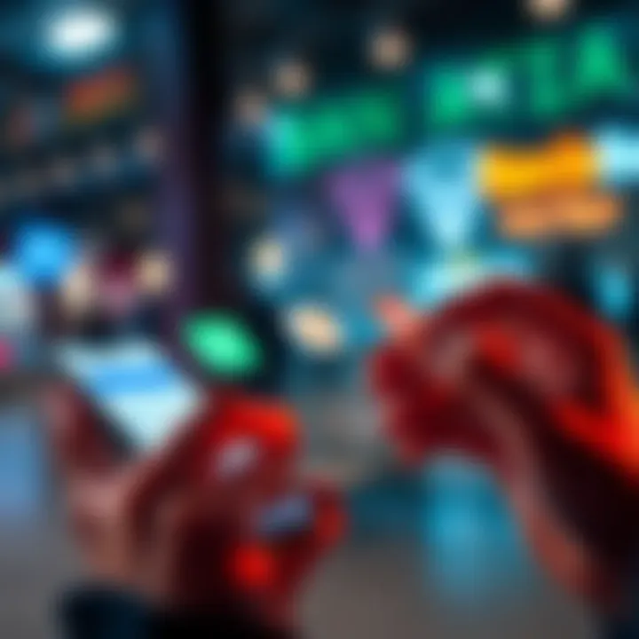 A person comparing different banking apps on a smartphone, looking for better financial options