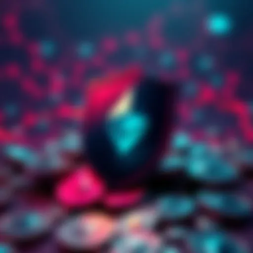 A digital illustration showing a shield symbolizing privacy over Ethereum cryptocurrency icons.