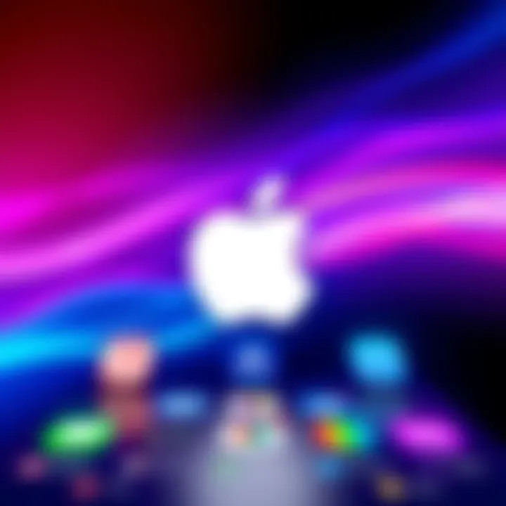 Apple Software Update Apple logo with icons representing iOS, macOS, watchOS, audioOS, tvOS, and visionOS updates