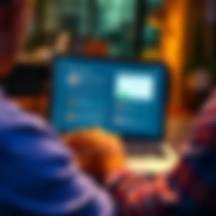 A person setting up their Aptos account on a laptop, with clear visual instructions displayed on the screen.