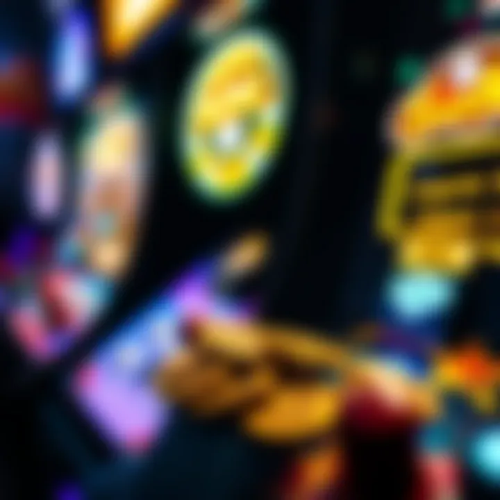 A close-up of an arcade game screen showing a successful play with coins being collected