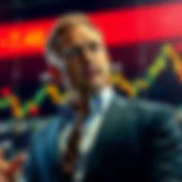 Arthur Hayes announcing the sale of his investment portfolio, with market charts in the background indicating a downward trend.