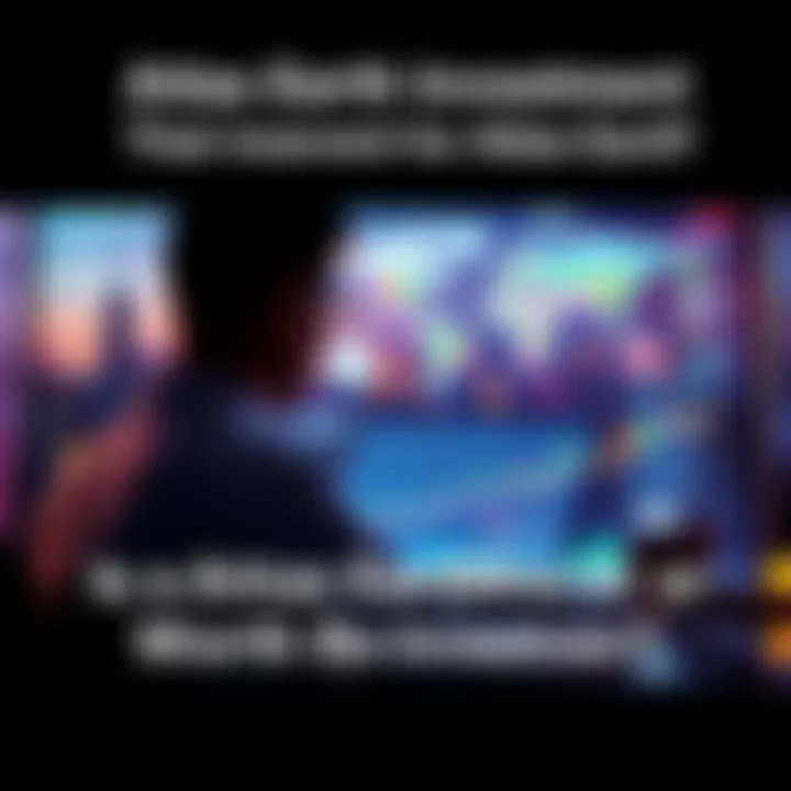 A person analyzing investment options in Atlas Earth, with digital maps and graphics of parcels on a screen.