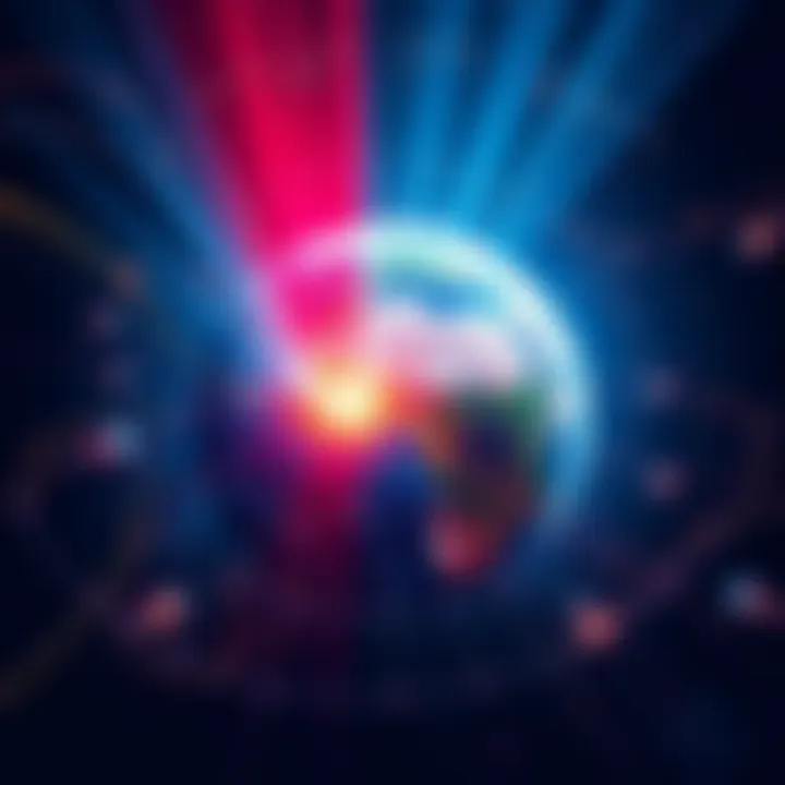 A vibrant digital representation of Atlas Earth showcasing its interactive features and user engagement with ads and subscriptions