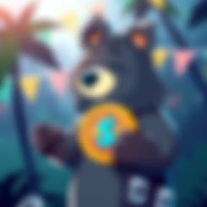 Aussie Dropbear Memecoin $DGENBEAR A playful cartoon Dropbear character holding a coin with the symbol $DGENBEAR, representing a new memecoin on the Solana blockchain