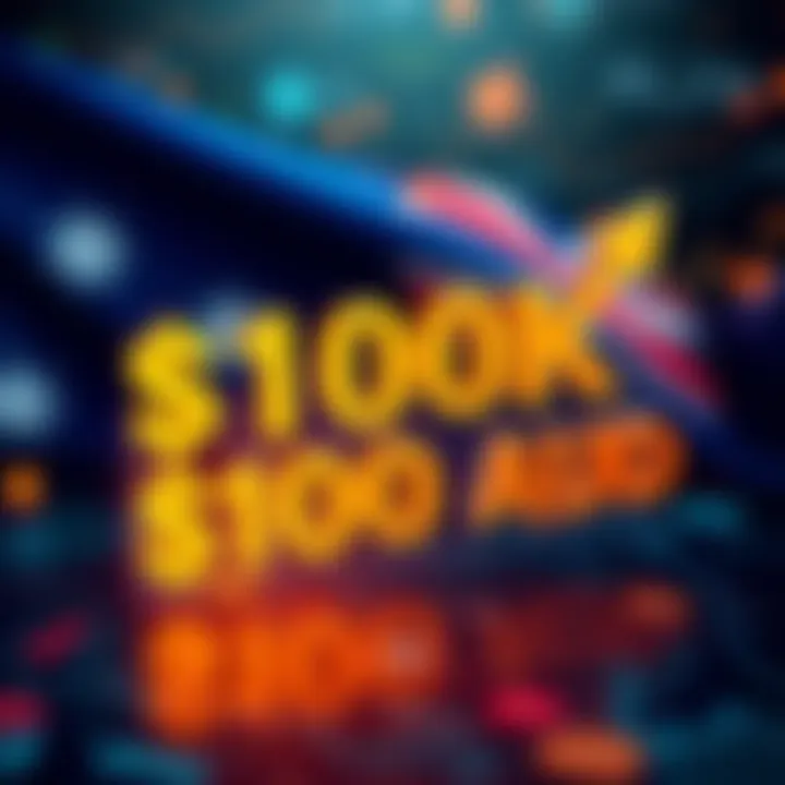 A graph showing Australia's economy surpassing $100K AUD with a background of the Australian flag and financial symbols.