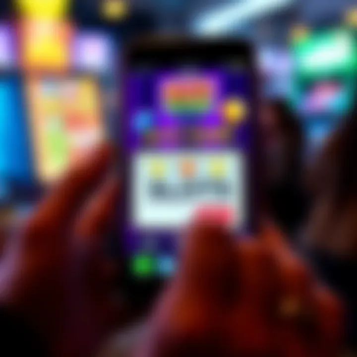 Auto-Installing Slot Game Ad A smartphone screen showing a pop-up ad for a slot game that installs automatically, creating concern among users.