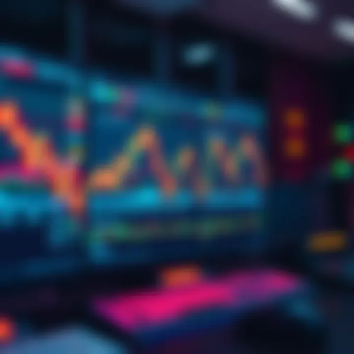 Automated Memecoin Trading A digital graphic showing a computer screen with memecoin charts and trading algorithms, symbolizing automation in trading.