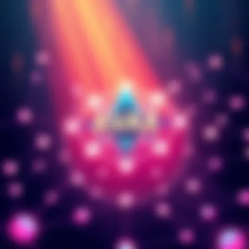 An illustration showing the AVAX blockchain with interconnected nodes symbolizing scalability and growth in the crypto market.