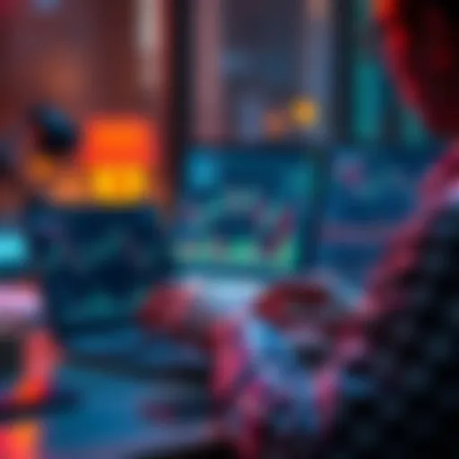 A person analyzing cryptocurrency charts on a laptop while planning a portfolio with 1.2k investment