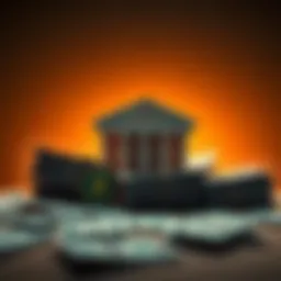 A visual representation of an unused bank account showing rising maintenance fees and a warning symbol.