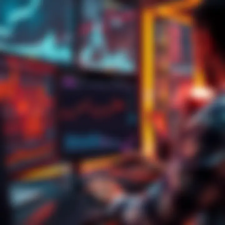 A person checking the performance of a BCH node on a computer screen with network graphs and data metrics