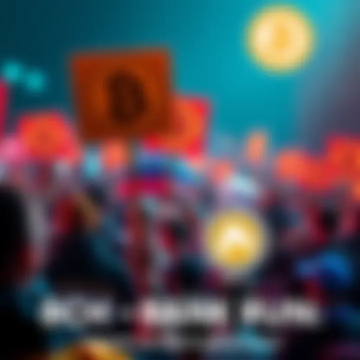 A graphic showing a rallying crowd holding Bitcoin Cash signs while an upgrade icon represents the Layla upgrade, emphasizing security against scams.