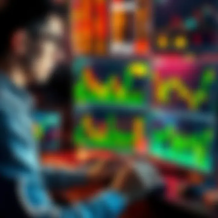 A person looking at stock charts on a computer, contemplating whether to sell or hold investments during a bear market.