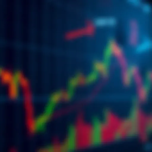 A bearish flag pattern displayed on a stock market chart, showing a downward trend with a flag formation in the middle.