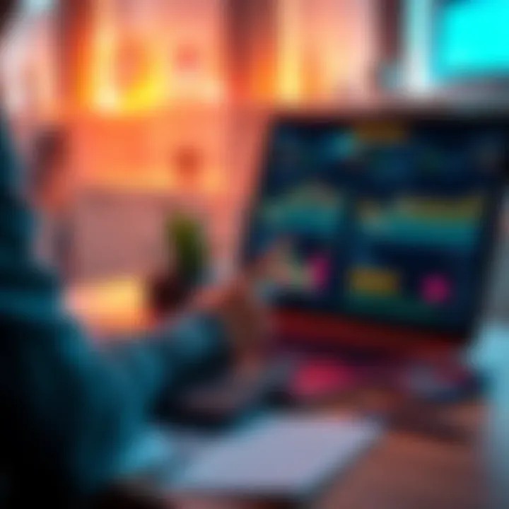 Beginner Crypto Investor A person looking at cryptocurrency charts on a laptop, with notes and a calculator on the table, showcasing the beginning of their investment journey.