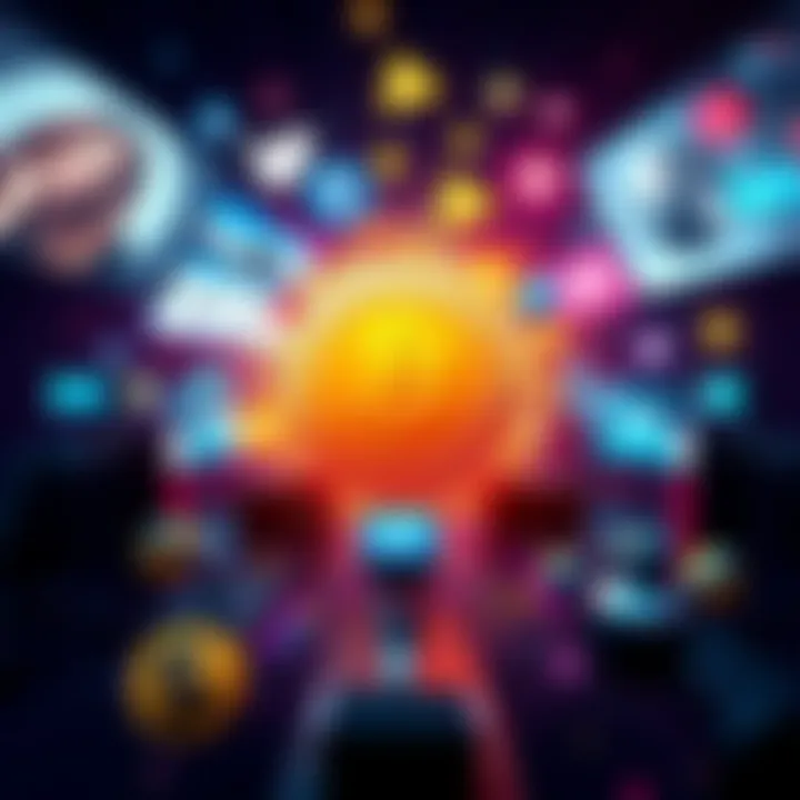 A conceptual representation of Binance surrounded by media icons, depicting the debate on publicity stunts in crypto.