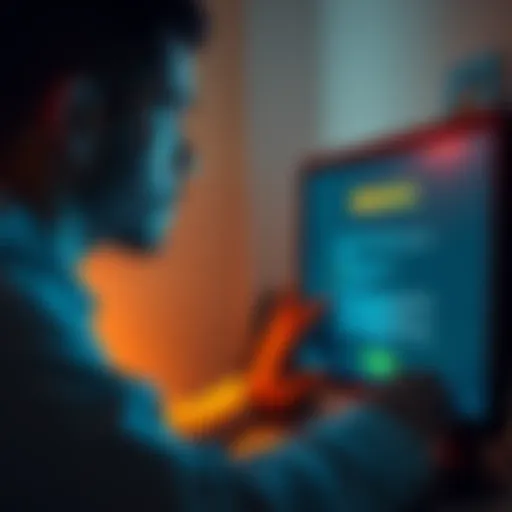 A worried person looking at their computer screen with Binance logo and error message about account deactivation