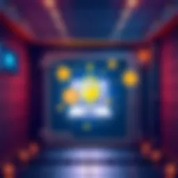 Illustration showing a secure vault with digital currency symbols and a firmware update graphic