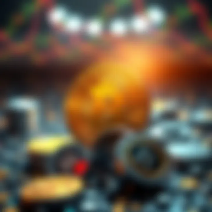 Bitcoin and Altcoins Comparison A graphic showing Bitcoin struggling against faster altcoin symbols, illustrating the shift in digital currency dynamics.