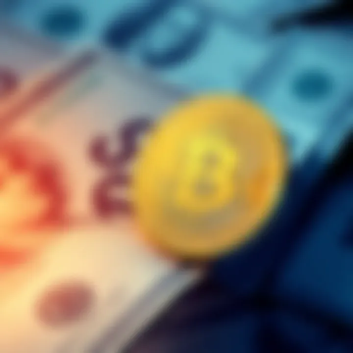 Illustration of Bitcoin being transferred with a background of dollar bills, symbolizing the high-value theft investigation.