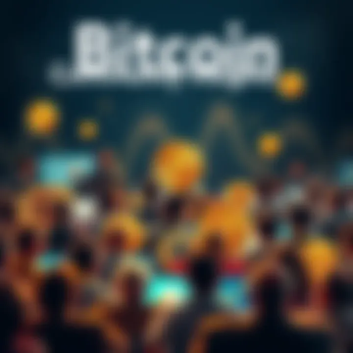 A collage of people discussing Bitcoin on forums, showcasing various opinions and charts related to Bitcoin trends.