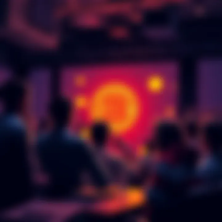 A group of people engaging in a lively discussion about Bitcoin, sharing ideas and insights in a forum setting.