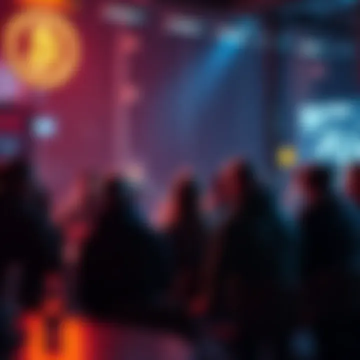 People engaging in lively discussion about Bitcoin and sharing insights