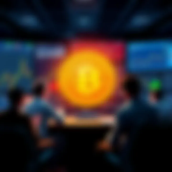 People discussing Bitcoin in an online forum with charts and graphs on the screen