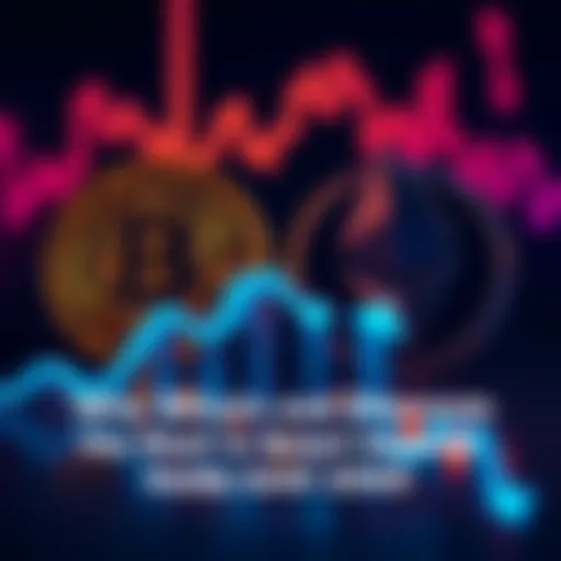 Logos of Bitcoin and Ethereum with upward trend graphic