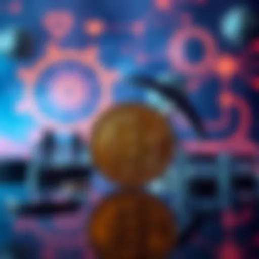 Bitcoin logo in the foreground with healthcare and space exploration symbols in the background, representing a conflict in investment priorities